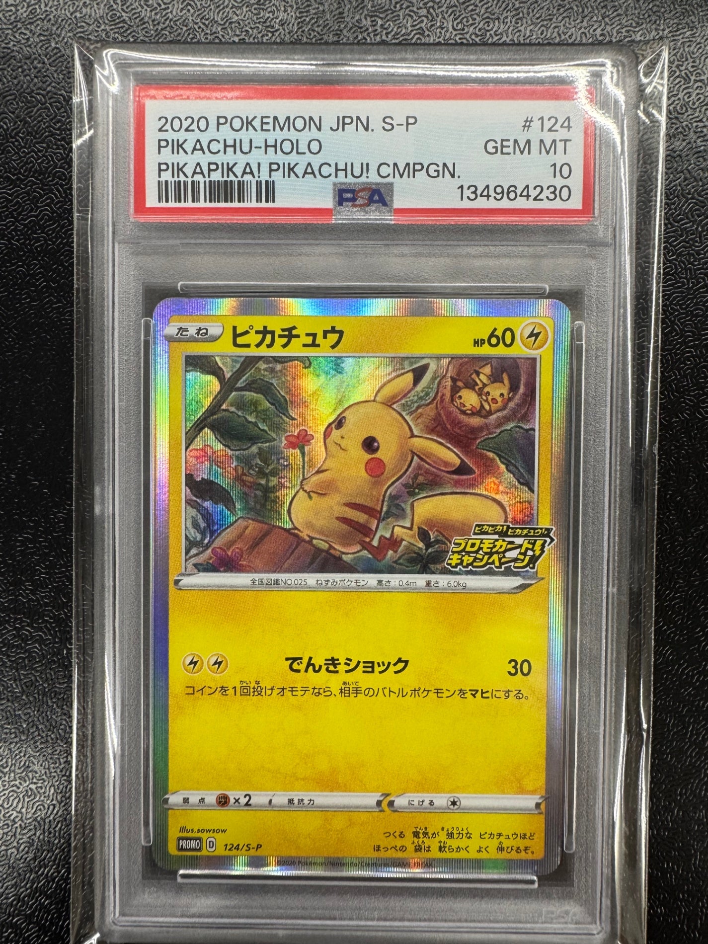 ピカチュウ 124/S-P PSA10 鑑定品PSA10】[S-P]ピカチュウ【No mark】124/S-P IT2FJ13Z83S4