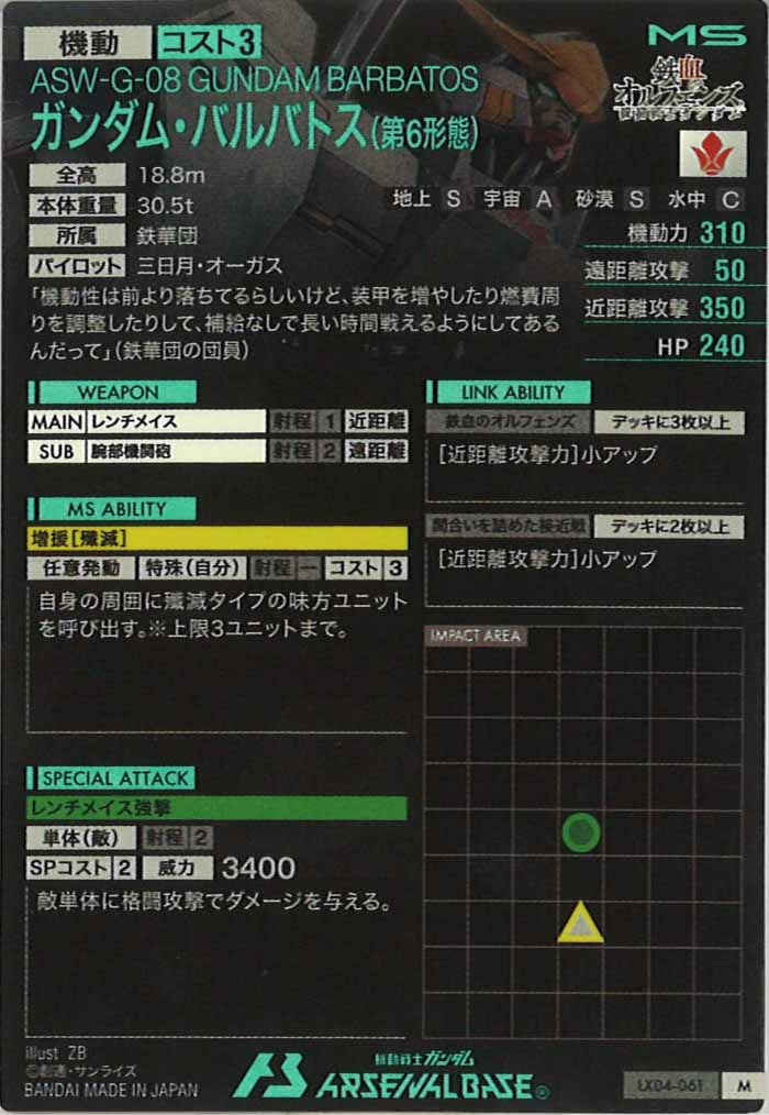 [LX04]ガンダム・バルバトス(第6形態)【M】LX04-061