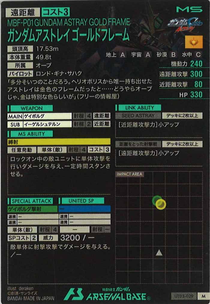 [UT03]ガンダムアストレイ ゴールドフレーム【M】UT03-029