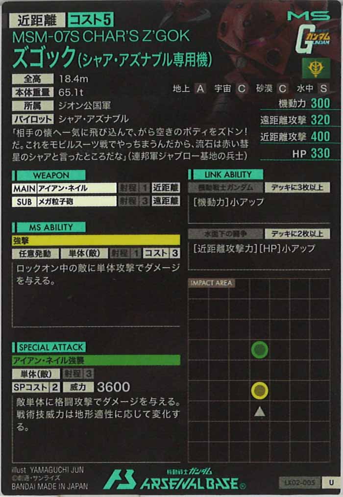 [LX02]ズゴック(シャア・アズナブル専用機)【U】LX02-005