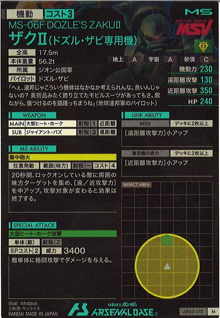 [AB03]ザクⅡ(ドズル・ザビ専用機)【M】AB03-012