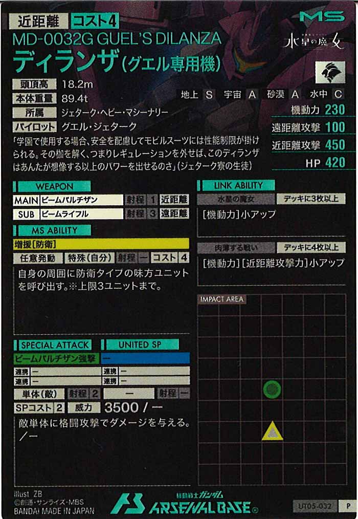 [UT05]ディランザ(グエル専用機)【P】UT05-032