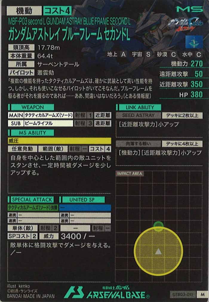 [UTB03]ガンダムアストレイ ブルーフレーム セカンドL【M】UTB03-011