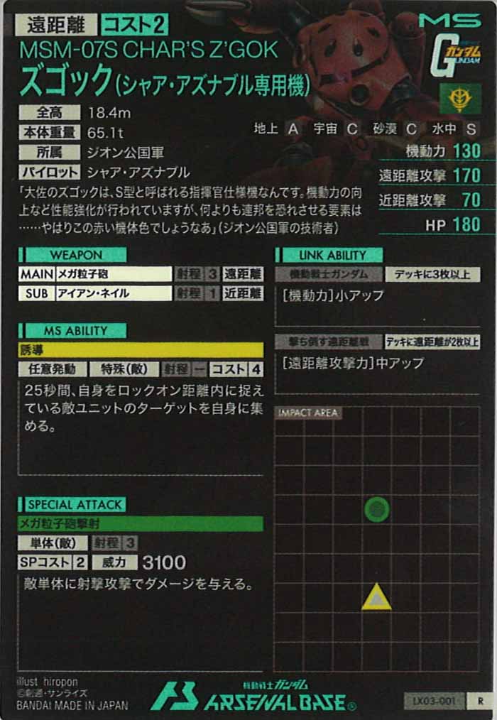 [LX03]ズゴック(シャア・アズナブル専用機)【R】LX03-001