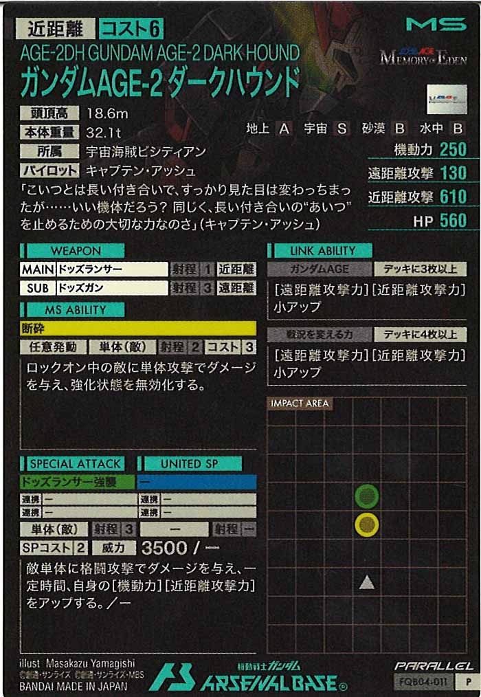 [FQB04]ガンダムAGE-2 ダークハウンド(PARALLEL)【P】FQB04-011