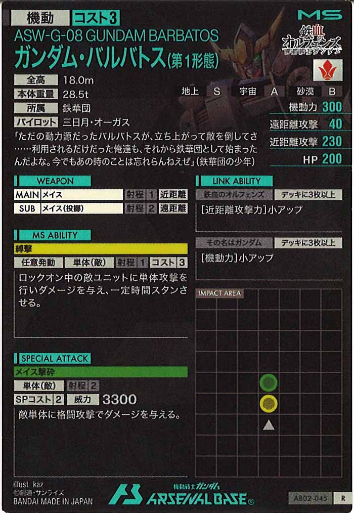 [AB02]ガンダム・バルバトス(第1形態)【R】AB02-045