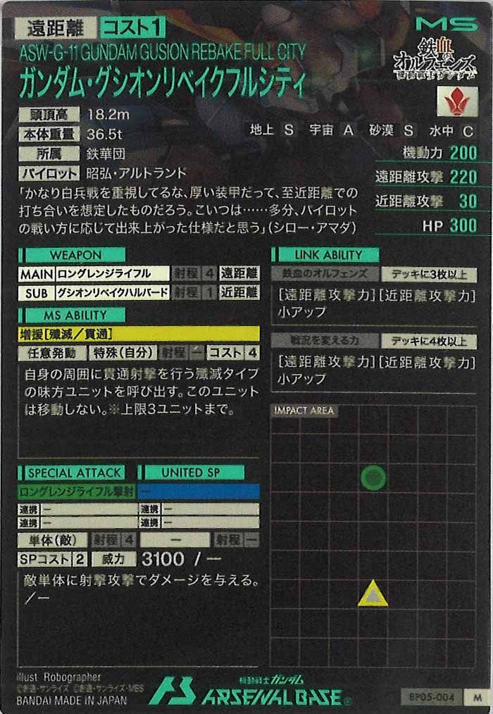 [BP05]ガンダム・グシオンリベイクフルシティ【M】BP05-004