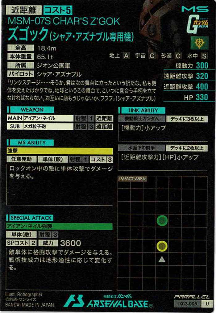 [LX02]ズゴック(シャア・アズナブル専用機)(PARALLEL)【U】LX02-005