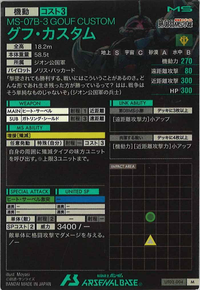 [UT02]グフ・カスタム【M】UT02-004