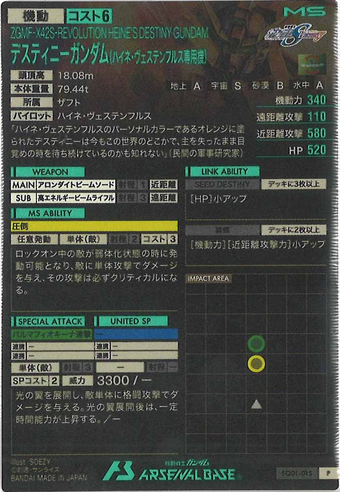 [FQ01]デスティニーガンダム(ハイネ・ヴェステンフルス専用機)【P】FQ01-015