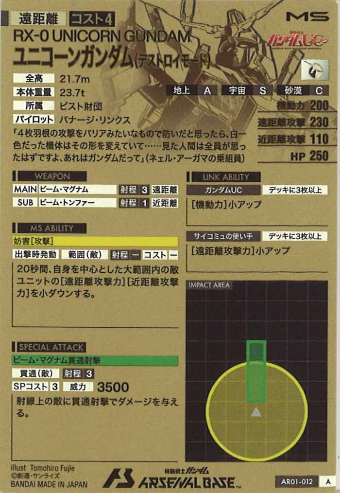 [AR01]ユニコーンガンダム(デストロイモード)【A】AR01-012