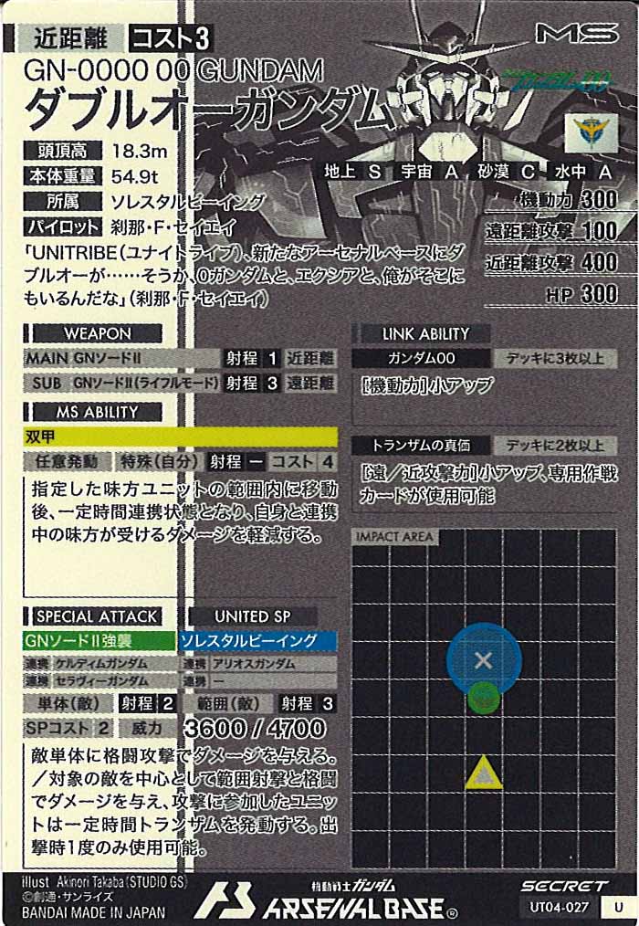 [UT04]ダブルオーガンダム(SECRET)【U】UT04-027