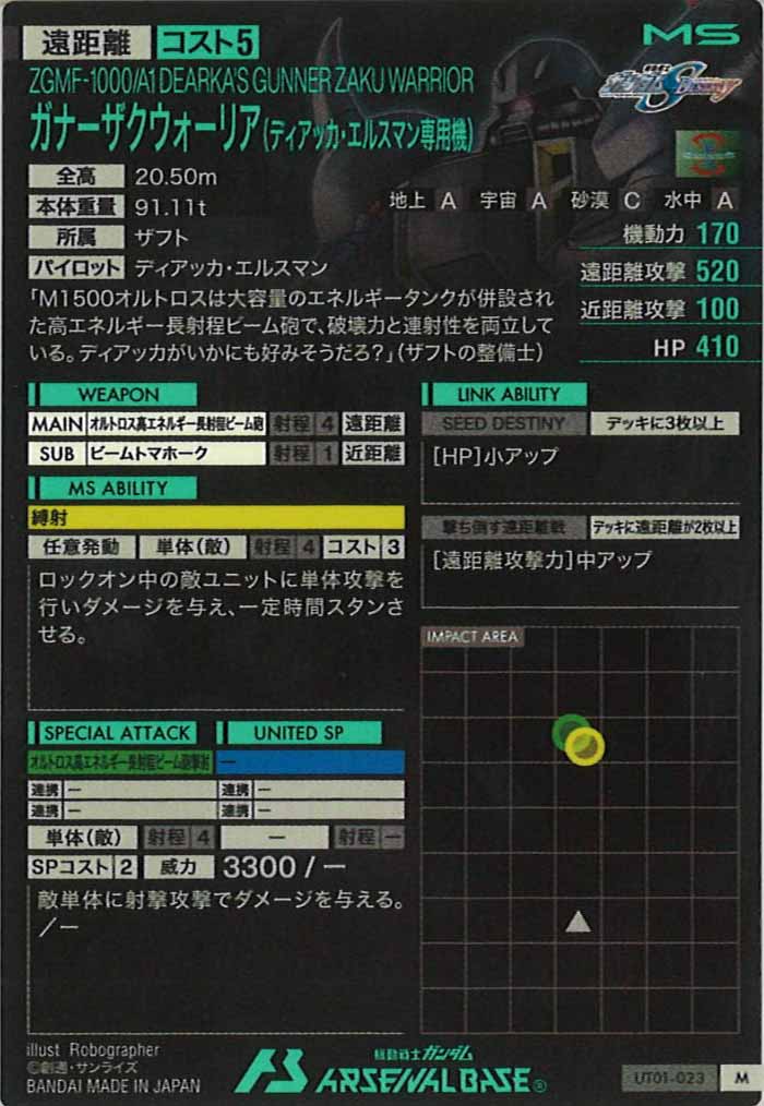 [UT01]ガナーザクウォーリア(ディアッカ・エルスマン専用機）【M】UT01-023