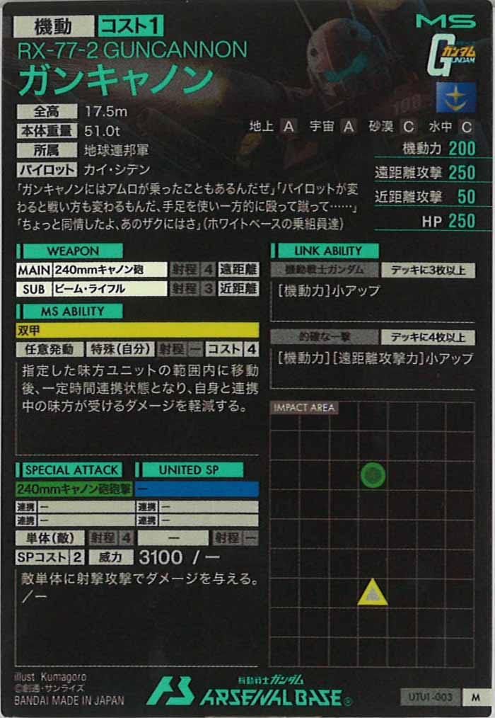 [UT01]ガンキャノン【M】UT01-003