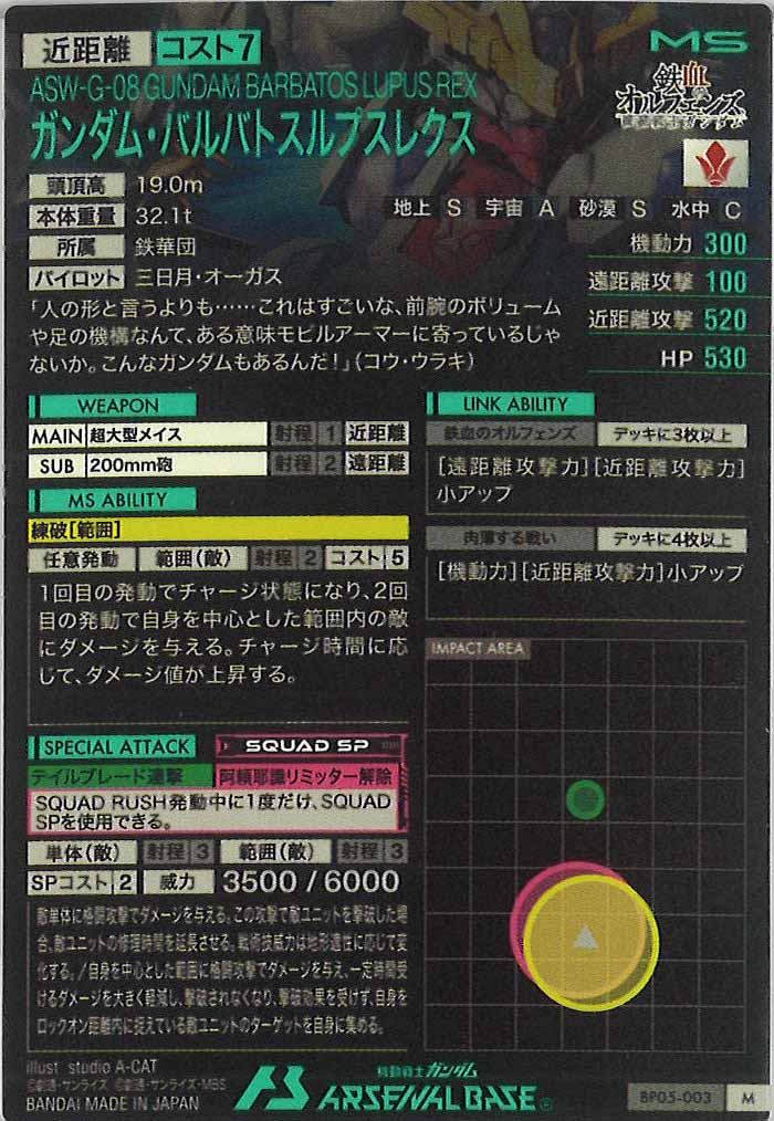 [BP05]ガンダム・バルバトスルプスレクス【M】BP05-003