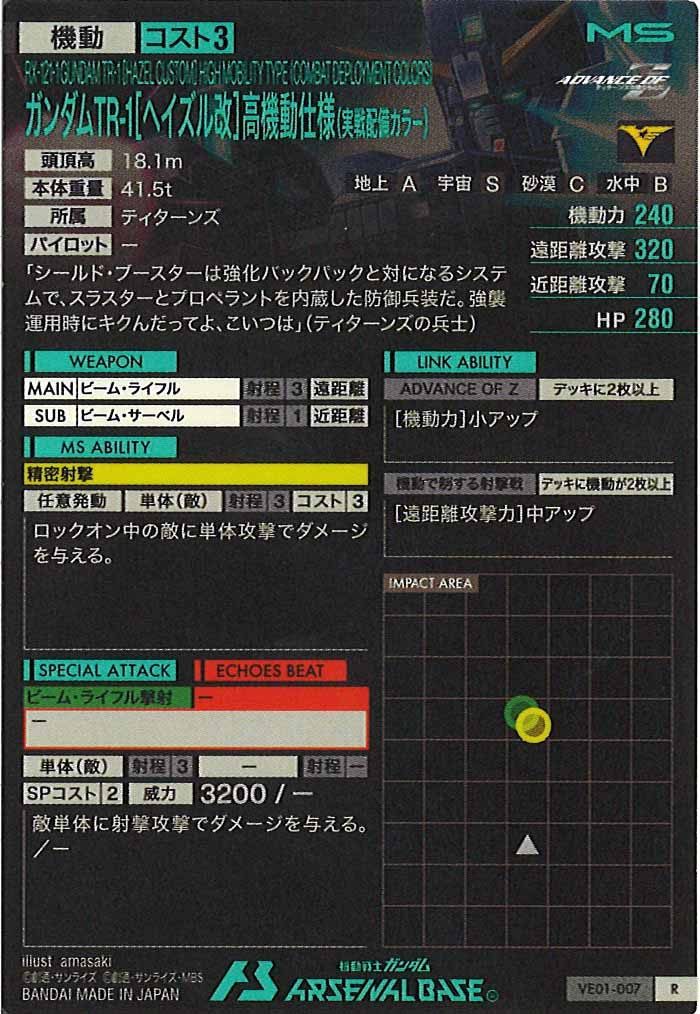 [VE01]ガンダムTR-1[ヘイズル改]高機動仕様(実戦配備カラー)【R】VE01-007