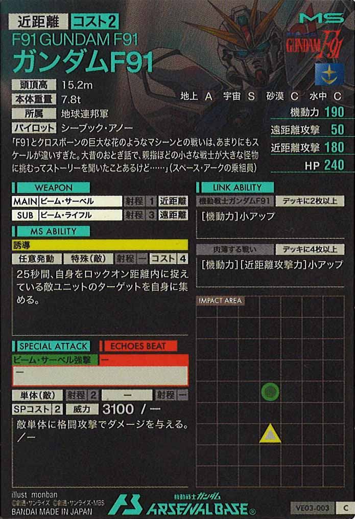 [VE03]ガンダムF91(HAROGRAM)【C】VE03-003