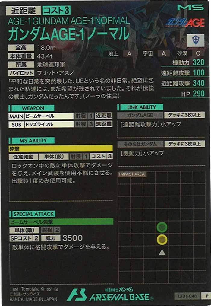 [LX01]ガンダムAGE-1 ノーマル【P】LX01-048